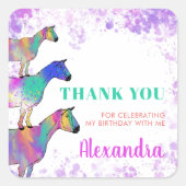 Geburtstagsparty der Niedlichen Ziegen Quadratischer Aufkleber (Vorderseite)