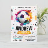 Geburtstagsparty der persönlichen Fußball Einladung (Stehend Vorderseite)