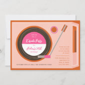 Geburtstagsparty der Plattenspielermusik Einladung (Vorderseite)