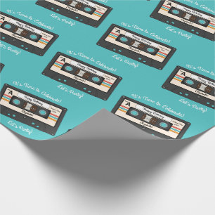 Geburtstagsparty der Retro 80's Cassette Tape Musi Geschenkpapier