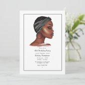 Geburtstagsparty der Schwarzen Frau Einladung (Stehend Vorderseite)