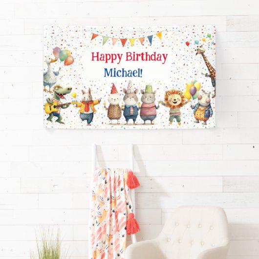 Geburtstagsparty der Tiere Banner (Insitu)