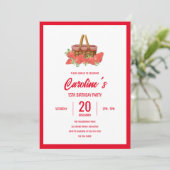 Geburtstagsparty der Tochter Picnic Strawberry Einladung (Stehend Vorderseite)