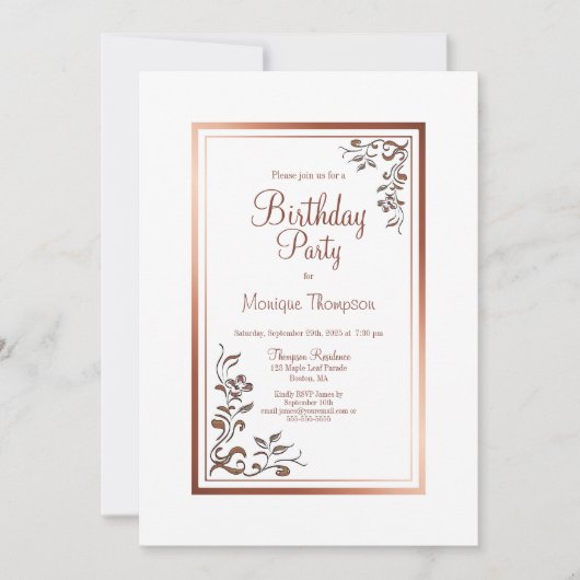 Geburtstagsparty der Vintagen Blumengoldbrücke Einladung (Vorderseite)