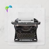 Geburtstagsparty der Vintagen Schreibmaschine Einladung (Vorne/Hinten)