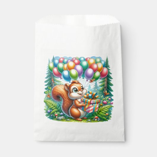 Geburtstagsparty der Waldtiere Geschenktütchen (Vorderseite)