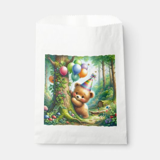Geburtstagsparty der Waldtiere Geschenktütchen (Vorderseite)