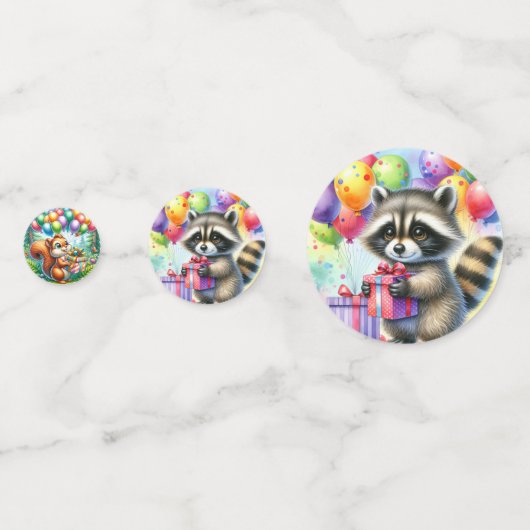 Geburtstagsparty der Waldtiere Konfetti (Rückseiten)