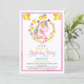 Geburtstagsparty der Wasserfarbe Einladung (Stehend Vorderseite)