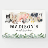 Geburtstagsparty der Wasserfarbenfarm Banner (Horizontal)