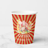 Geburtstagsparty der Zirkustiere Pappbecher (Rückseite)