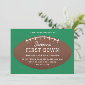 Geburtstagsparty des First Down Football Einladung (Stehend Vorderseite)