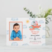 Geburtstagsparty des Flugzeugs Einladung (Stehend Vorderseite)