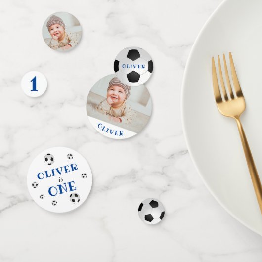 Geburtstagsparty des Fußball-Balls Foto Konfetti (Gruppe)