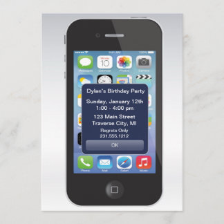 Geburtstagsparty des iPhone Simst Smartphone Einladung