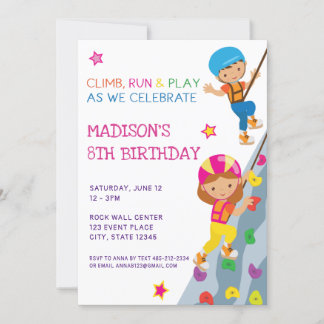 Geburtstagsparty des Kid's Rock Climbing Einladung