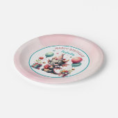 Geburtstagsparty des Mädchendrachen Pappteller (Schrägansicht)