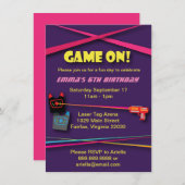 Geburtstagsparty des Mädchens Laser Tag Einladung (Vorne/Hinten)