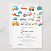 Geburtstagsparty des modernen Stadtverkehrs Einladung (Vorderseite)