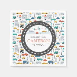 Geburtstagsparty des modernen Stadtverkehrs Serviette