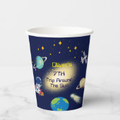 Geburtstagsparty des niedlich Space Astronauten Pappbecher (Vorderseite)