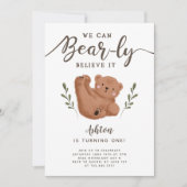 Geburtstagsparty des niedlichen Bären-Themas Einladung (Vorderseite)