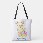 Geburtstagsparty des niedlichen Bären-Themas Tasche (Rückseite)
