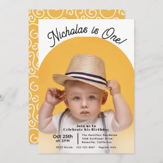 Geburtstagsparty des niedlichen Fotos Arch Childre Einladung