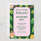 Geburtstagsparty des niedlichen Hamsters Botanical Einladung (Vorderseite)