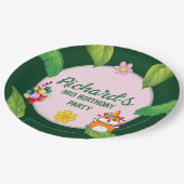 Geburtstagsparty des niedlichen Hamsters Botanical Pappteller (Schrägansicht)