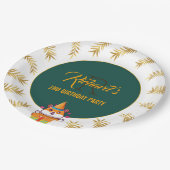 Geburtstagsparty des niedlichen Hamsters Green The Pappteller (Schrägansicht)