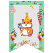 Geburtstagsparty des niedlichen Hamsters Wimpelkette (Erste Fahne)