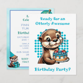 Geburtstagsparty des niedlichen Otter Themed Boys Einladung