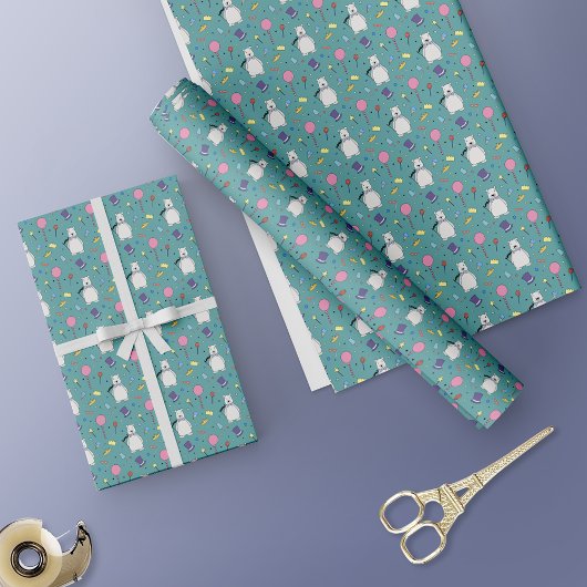 Geburtstagsparty des niedlichen Polarbären Geschenkpapier