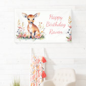 Geburtstagsparty des personalisierten Hirsches Banner (Insitu)