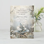 Geburtstagsparty des verzauberten Waldkids Einladung (Stehend Vorderseite)