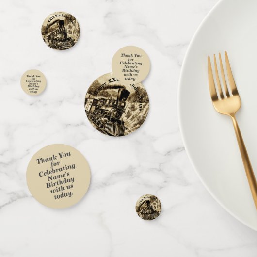 Geburtstagsparty des Vintagen Dampfzuges Konfetti (Gruppe)