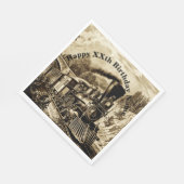 Geburtstagsparty des Vintagen Dampfzuges Serviette (Ecke)