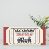 Geburtstagsparty des Vintagen Zuges Einladung (Stehend Vorderseite)