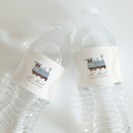 Geburtstagsparty des Vintagen Zuges Wasserflaschenetikett