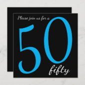 Geburtstagsparty| DIREKT| Blau Einladung (Vorne/Hinten)