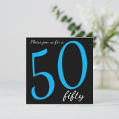 Geburtstagsparty| DIREKT| Blau Einladung (Stehend Vorderseite)