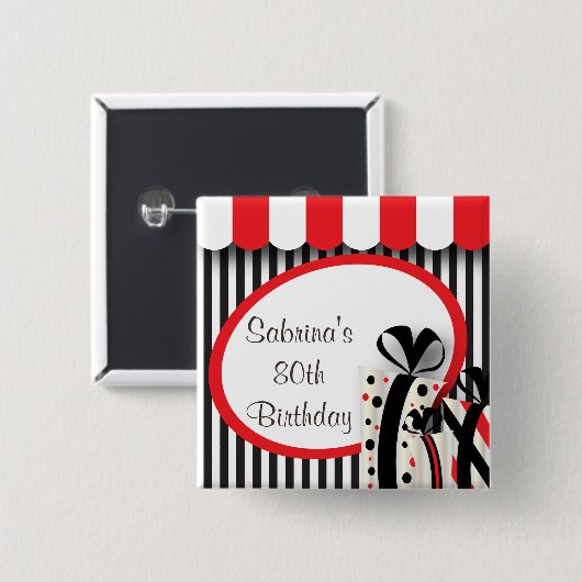 Geburtstagsparty| DIREKT| Rot Button (Vorne & Hinten)