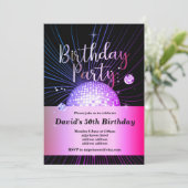 Geburtstagsparty, Disco-Party Einladung (Stehend Vorderseite)