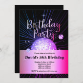 Geburtstagsparty, Disco-Party Einladung (Vorne/Hinten)
