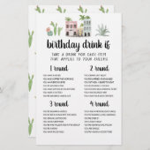 Geburtstagsparty Drink Wenn Spiel editierbare Kart (Vorne/Hinten)