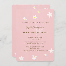 Geburtstagsparty Dusty Rose Niedlich Daisies Simpl Einladung