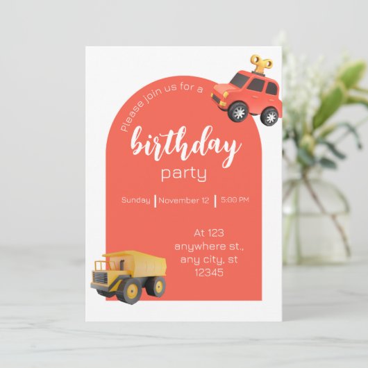 Geburtstagsparty Einladung (Stehend Vorderseite)