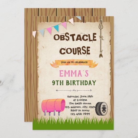 Geburtstagsparty Einladung (Vorne/Hinten)