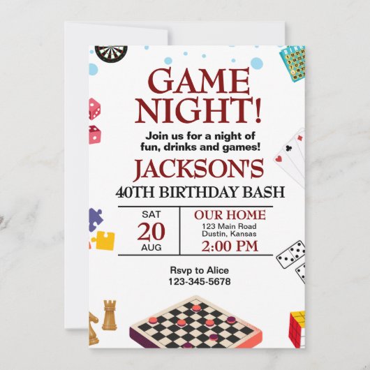 Geburtstagsparty Einladung (Vorderseite)